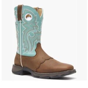 Durango Brown and Turquoise Western Heeled Boots
